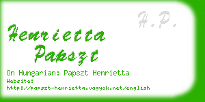 henrietta papszt business card